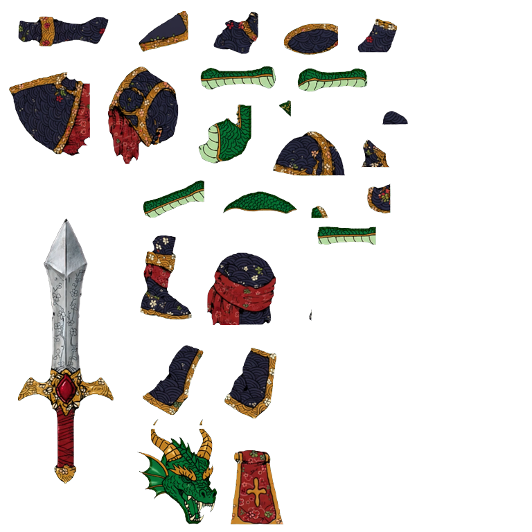 Emerald Dragon Warrior texture atlas