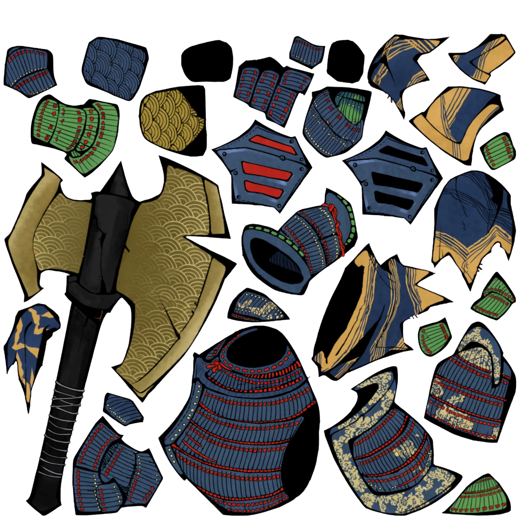 Ukiyo-e Samurai Warlord texture atlas