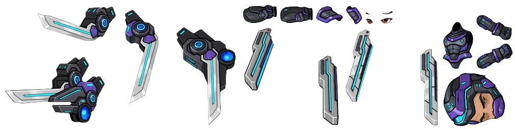 Helmeted Blade Knight texture atlas