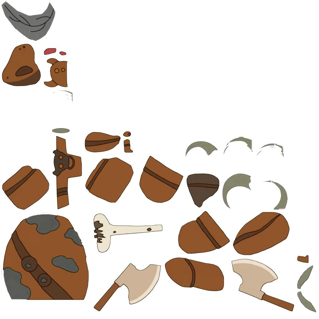 Wood Elemental Warrior texture atlas