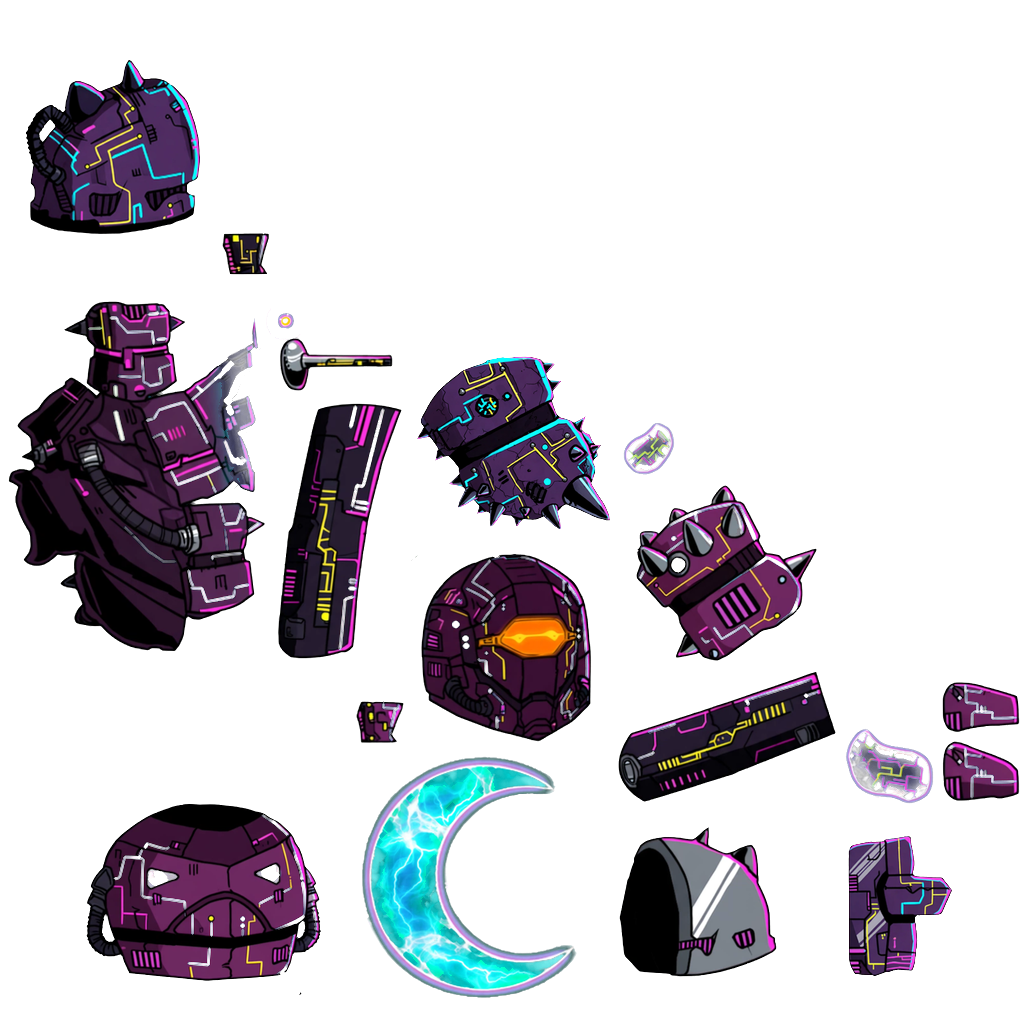 Neon Edgerunner Golem texture atlas