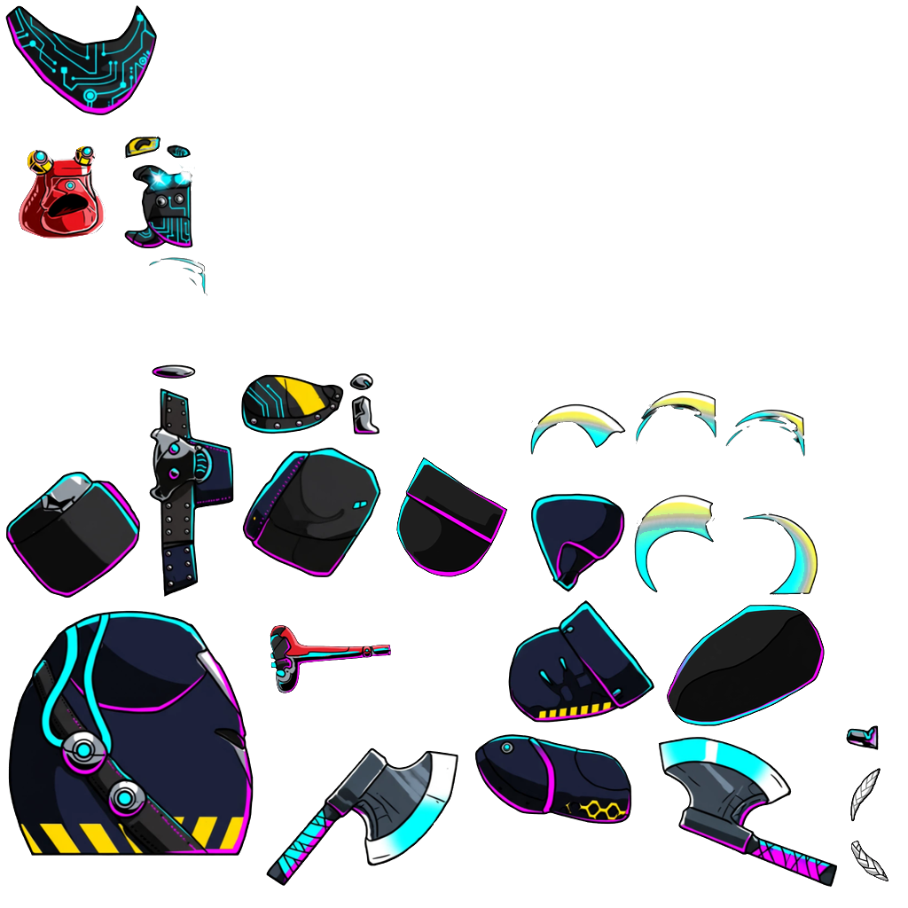 Neon Edgerunner Viking texture atlas