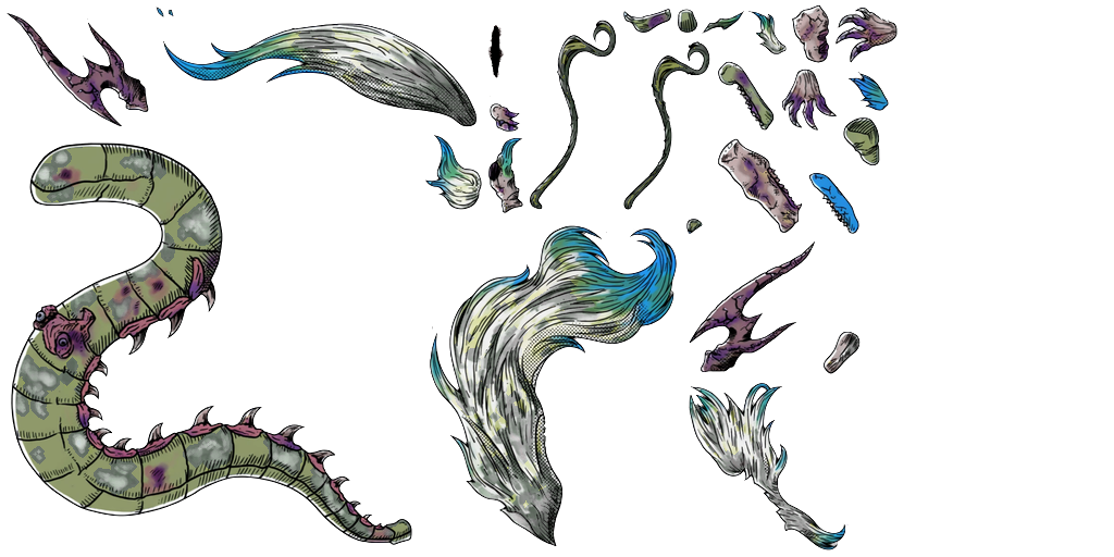 Rotting Ghoul Serpent texture atlas, page 1